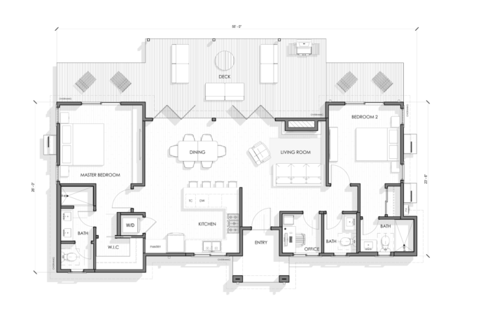 1200 SF ADU - 1B - FLOOR PLAN