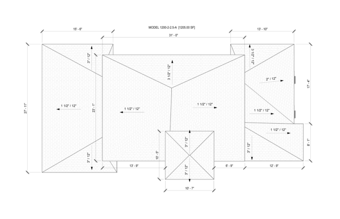 1200 SF ADU - 1C - ROOF PLAN