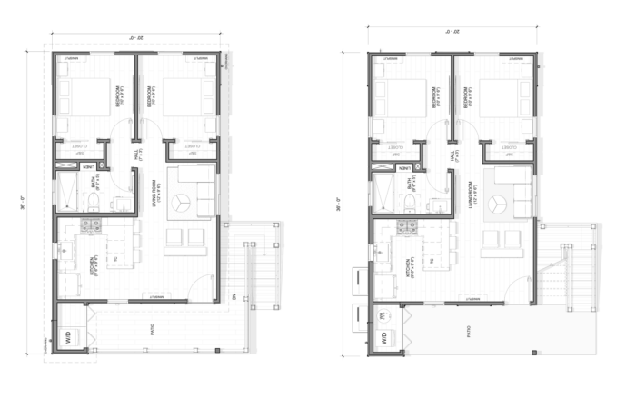 625 SF ADU - 2 STORY - 1B - FLOOR PLAN