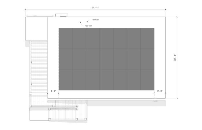 625 SF ADU - 2 STORY - 1C - ROOF PLAN